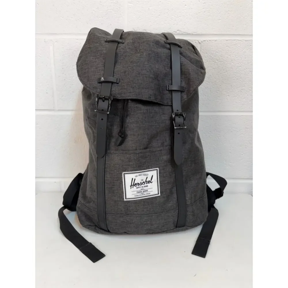 Herschel Rubber Strap Little America Backpack Charcoal Gray *FLAWED* Utility
